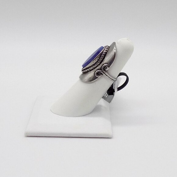INC International Concepts Silver-Tone Southwestern Style Faux Blue Lapis Ring - Picture 2 of 4